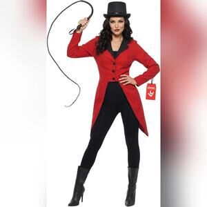 NWT fun shack Red Ringmaster Jacket (Jacket Only) Costume Cosplay, Large (16-18)
